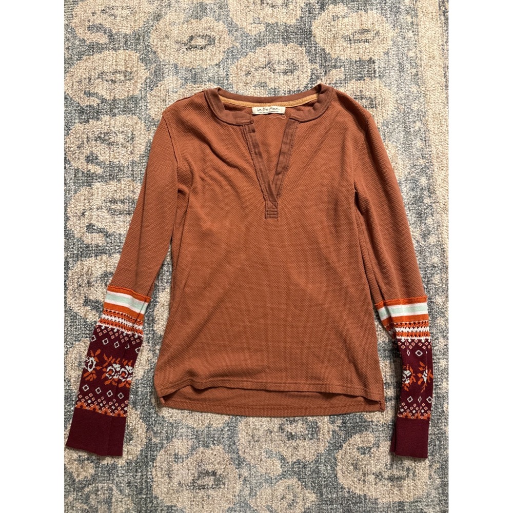 Free People Mikah Layering Cuff Top in Autumn Combo Large Excellent Condition